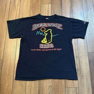 1998 "Bear Whiz‎ Beer" manitou springs Colorado navy blue cotton tee XL